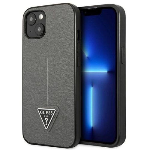 Guess GUHCP14MPSATLG iPhone 14 Plus 6.7 "silver / silver hardcase SaffianoTriangle Logo