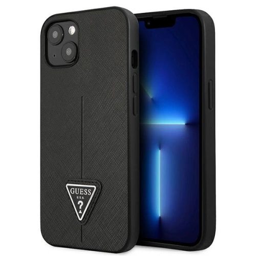 Guess GUHCP14MPSATLK iPhone 14 Plus 6,7 "black / black hardcase SaffianoTriangle Logo