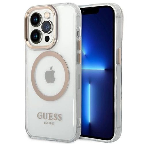 Guess GUHMP14LHTRMD iPhone 14 Pro 6.1 "gold / gold hard case Metal Outline Magsafe