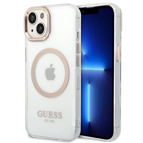 Guess GUHMP14MHTRMD iPhone 14 Plus 6.7 "gold / gold hard case Metal Outline Magsafe