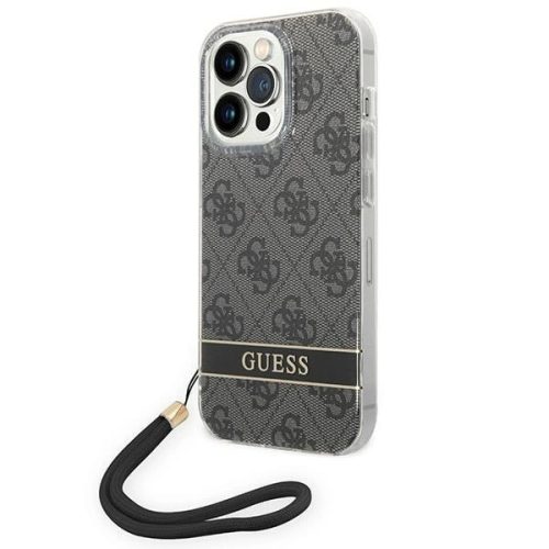 Guess GUOHCP14LH4STK iPhone 14 Pro 6.1 "black / black hardcase 4G Print Strap