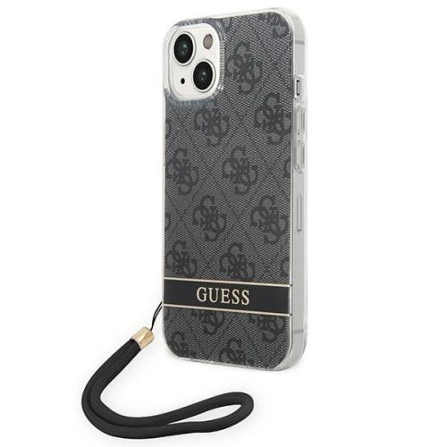 Guess GUOHCP14SH4STK iPhone 14 6.1" black/black hardcase 4G Print Strap