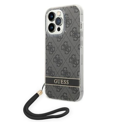 Guess GUOHCP14XH4STK iPhone 14 Pro Max 6.7" black/black hardcase 4G Print Strap