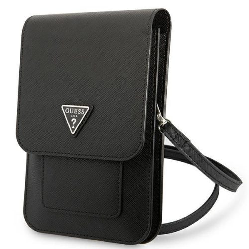 Guess Handbag GUWBSATMBK black / black Saffiano Triangle