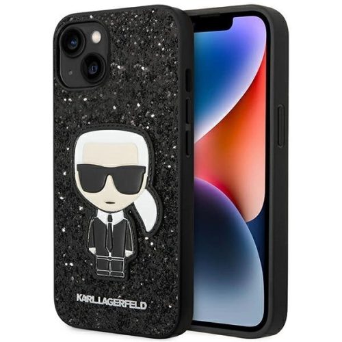 Karl Lagerfeld KLHCP14MGFKPK iPhone 14 Plus 6.7 "hardcase black / black Glitter Flakes Ikonik