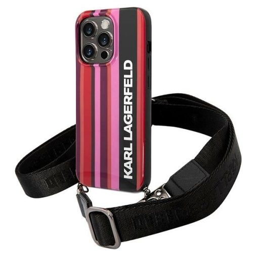 Karl Lagerfeld KLHCP14XSTSTP iPhone 14 Pro Max 6.7 "hardcase pink / pink Color Stripes Strap