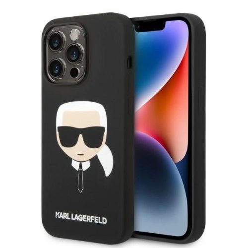 Karl Lagerfeld KLHMP14LSLKHBK iPhone 14 Pro 6.1 "hardcase black / black Silicone Karl's Head Magsafe