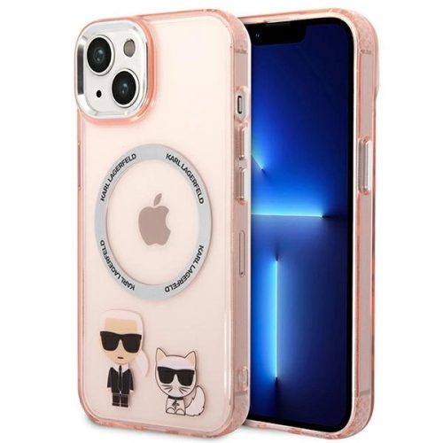 Karl Lagerfeld KLHMP14MHKCP iPhone 14 Plus 6.7 "hardcase pink / pink Karl & Choupette Aluminum Magsafe