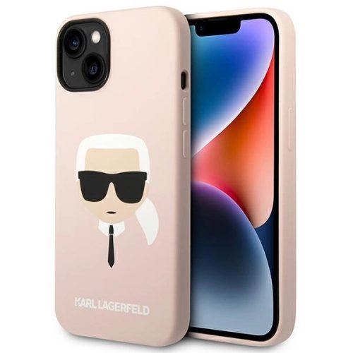 Karl Lagerfeld KLHMP14MSLKHLP iPhone 14 Plus 6,7" hardcase jasnoróżowy/light pink Silicone Karl's Head Magsafe