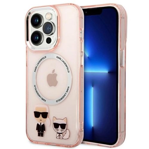 Karl Lagerfeld KLHMP14XHKCP iPhone 14 Pro Max 6.7 "hardcase pink / pink Karl & Choupette Aluminum Magsafe