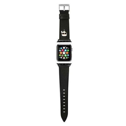 Karl Lagerfeld KLAWLOKHK Apple Watch 42/44 / 45mm black / black strap Saffiano Karl Heads