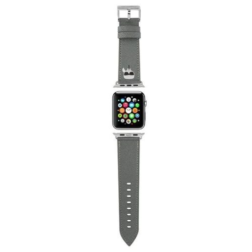 Karl Lagerfeld KLAWMOKHG Apple Watch Strap 38/40 / 41mm silver / silver strap Saffiano Karl Heads