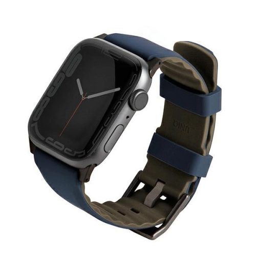 UNIQ pasek Linus Apple Watch Series 4/5/6/7/8/SE/SE2/Ultra 42/44/45mm. Airosoft Silicone niebieski/nautical  blue