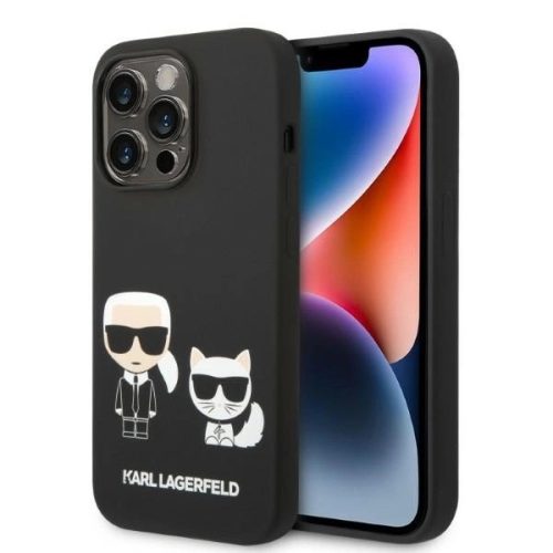 Karl Lagerfeld KLHMP14LSSKCK iPhone 14 Pro 6.1 "hardcase black / black Liquid Silicone Karl & Choupette Magsafe