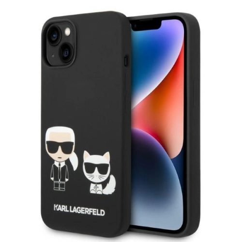 Karl Lagerfeld KLHMP14SSSKCK iPhone 14 6.1 "hardcase black / black Liquid Silicone Karl & Choupette Magsafe