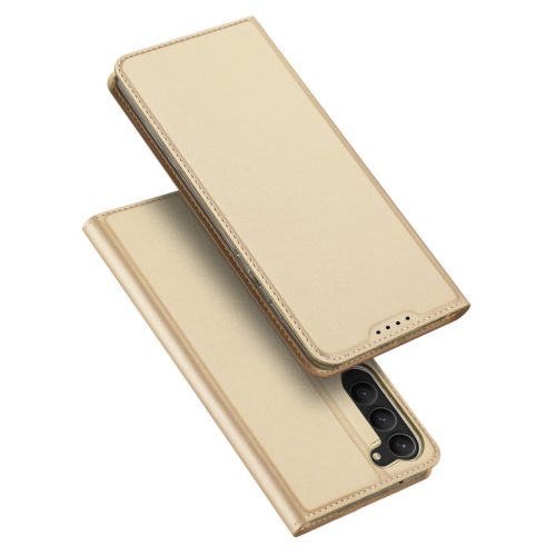 Dux Ducis Skin Pro Case for Samsung Galaxy S23 Flip Card Wallet Stand Gold