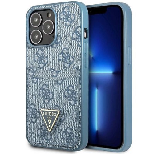 Guess 4G Triangle Logo Cardslot Case for iPhone 13 Pro / 13 - Blue