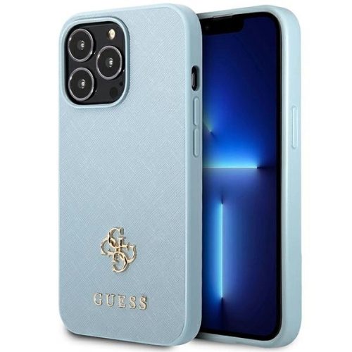 Guess Saffiano 4G Small Metal Logo Case for iPhone 13 Pro / 13 - Blue