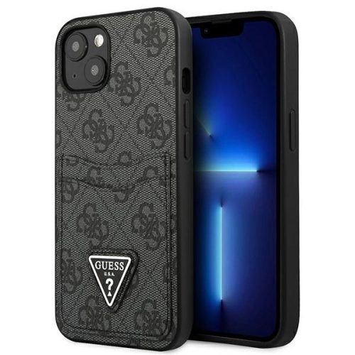 Guess GUHCP13SP4TPK iPhone 13 mini 5.4" black/black hardcase 4G Triangle Logo Cardslot