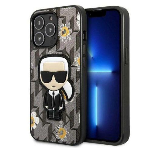 Karl Lagerfeld Flower Ikonik Karl case for iPhone 13 Pro / iPhone 13 - gray