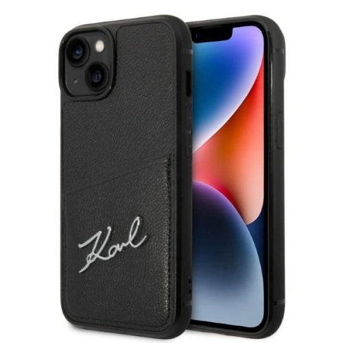 Karl Lagerfeld Signature Logo Cardslot case for iPhone 14 - black