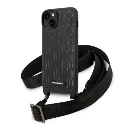 Karl Lagerfeld KLHCP14MSTMK iPhone 14 Plus 6.7" hardcase black/black Monogram Plaque Logo Strap