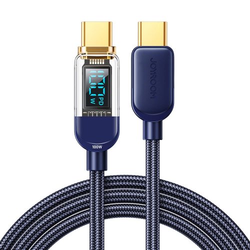 Joyroom A4 USB-C / USB-C 100W 1.2m Cable with Display - Blue