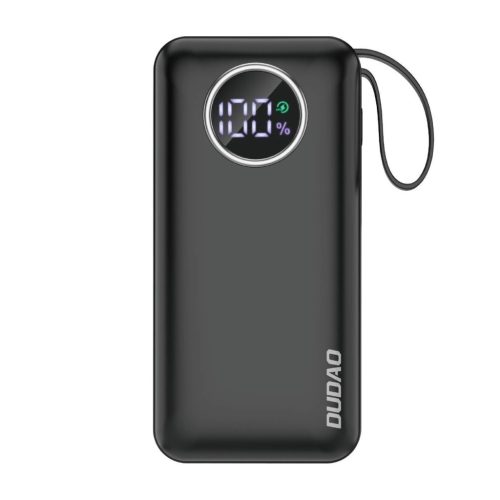 Dudao powerbank 10000mAh 1xUSB-A / 1xUSB-C 22.5W with built-in cable 1xLightning / 1xUSB-C black (K15sB)