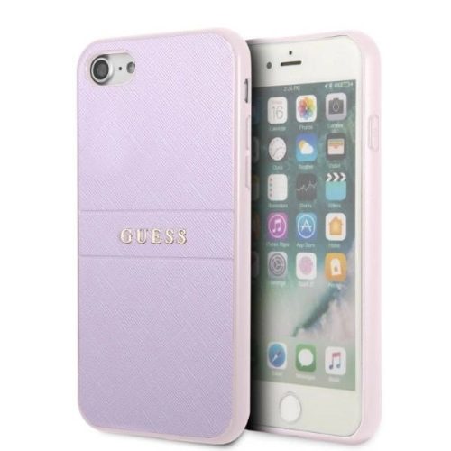 Guess GUHCI8PSASBPU iPhone 7/8 / SE 2020 / SE 2022 hardcase purple/purple Saffiano Hot Stamp & Metal Logo