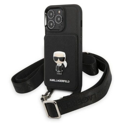 Karl Lagerfeld KLHCP13LSAIPCK iPhone 13 Pro / 13 6.1" hardcase black/black Saffiano Metal Ikonik