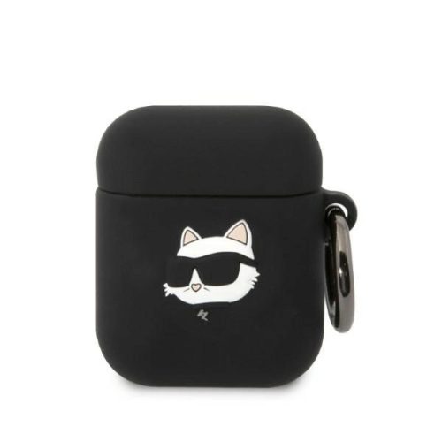 Karl Lagerfeld KLA2RUNCHK AirPods 1/2 cover black/black Silicone Choupette Head 3D