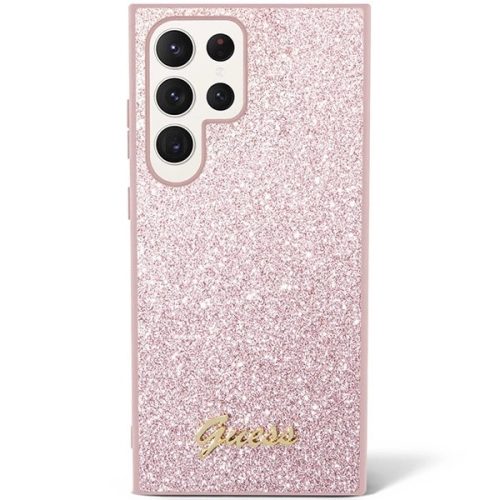 Guess GUHCS23LHGGSHP S23 Ultra S918 pink/pink hard case Glitter Script