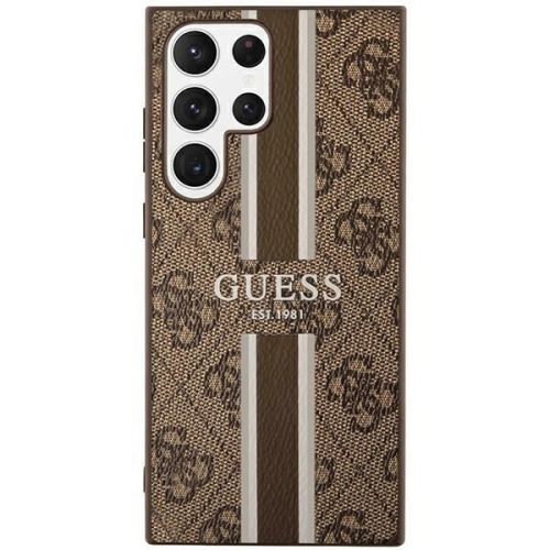 Guess GUHCS23LP4RPSW S23 Ultra S918 brown/brown hardcase 4G Printed Stripe