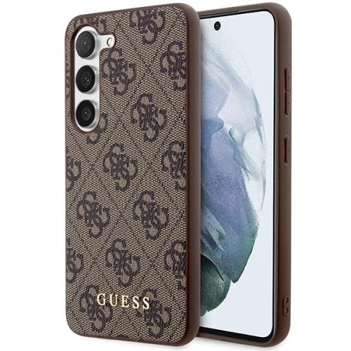 Guess GUHCS23MG4GFBR S23+ S916 brown/brown hard case 4G Metal Gold Logo