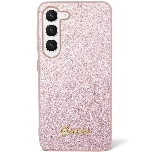 Guess GUHCS23SHGGSHP S23 S911 pink/pink hard case Glitter Script