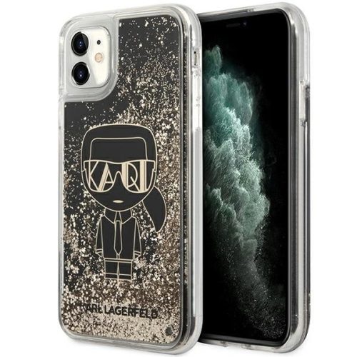 Karl Lagerfeld Case for iPhone 11 / XR from the Liquid Glitter Gatsby series - black