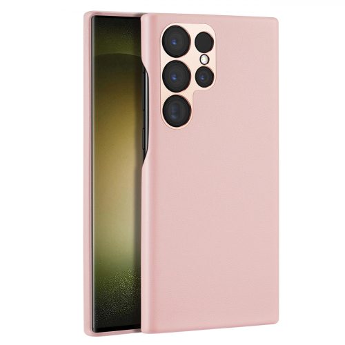 Dux Ducis Grit case for Samsung Galaxy S23 Ultra elegant case made of artificial leather pink