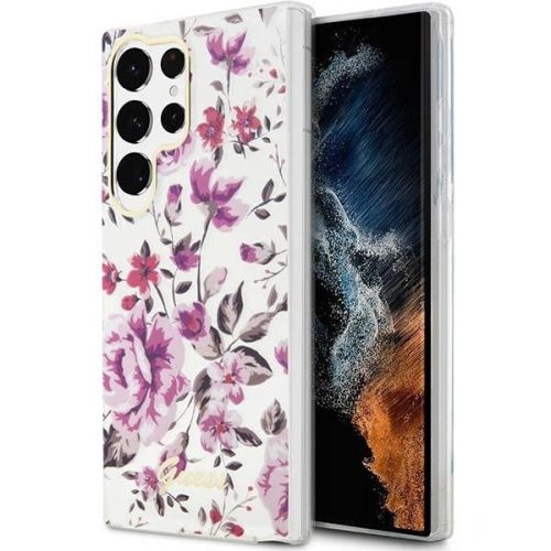 Guess GUHCS23LHCFWST S23 Ultra S918 white/white hardcase Flower Collection