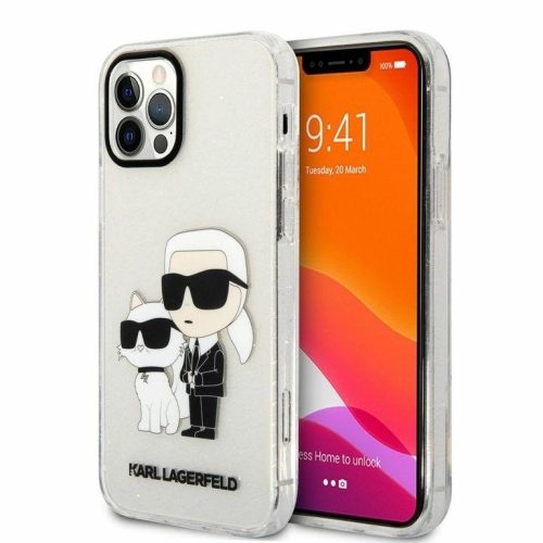 Karl Lagerfeld KLHCP12MHNKCTGT iPhone 12 /12 Pro 6.1" transparent hardcase Gliter Karl&Choupette