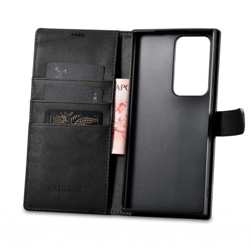 iCarer Wallet Case for Samsung Galaxy S23 Ultra leather case wallet black