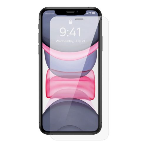 Baseus Full Screen Tempered Glass for iPhone 11 / XR with Speaker Cover 0.4mm + Mounting Kit