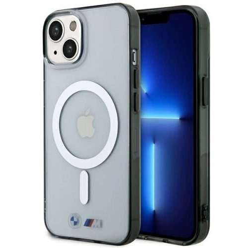 BMW BMHMP14SHCRS iPhone 14 6.1" case transparent hardcase Silver Ring MagSafe