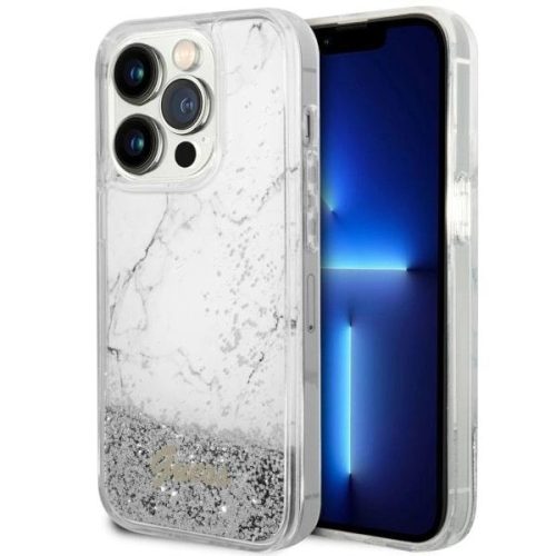 Guess GUHCP14LLCSGSGH iPhone 14 Pro 6.1" white/white hardcase Liquid Glitter Marble