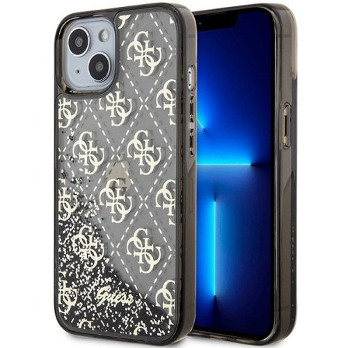 Guess Liquid Glitter 4G Transculent case for iPhone 14 - black