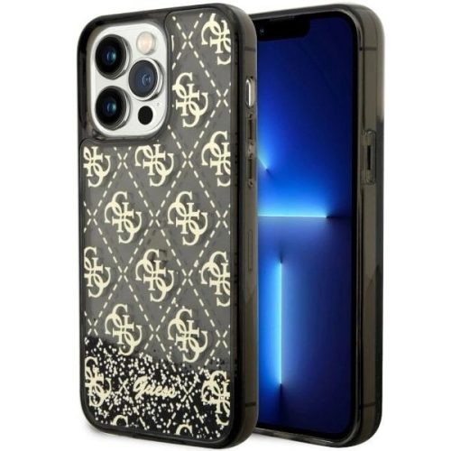 Guess GUHCP14XLC4PSGK iPhone 14 Pro Max 6.7" black/black hardcase Liquid Glitter 4G Transculent