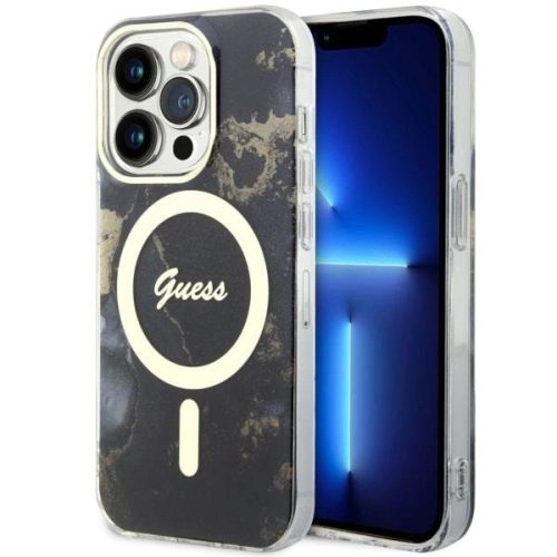 Guess GUHMP14LHTMRSK iPhone 14 Pro 6.1" black/black hardcase Golden Marble MagSafe