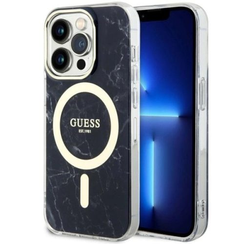 Guess GUHMP14LPCUMAK iPhone 14 Pro 6.1" black/black hardcase Marble MagSafe