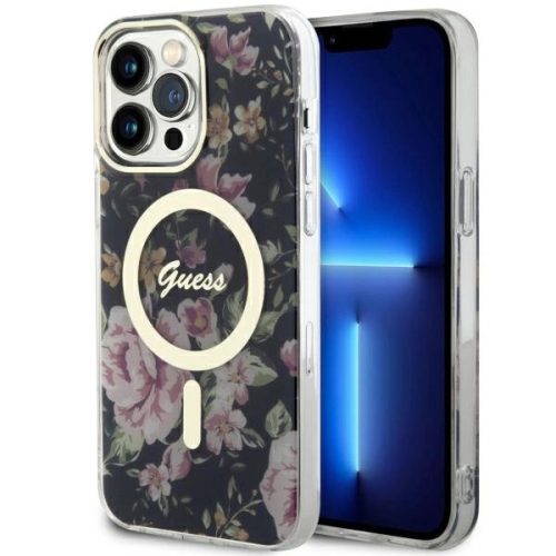 Guess GUHMP14XHCFWSK iPhone 14 Pro Max 6.7" black/black hardcase Flower MagSafe