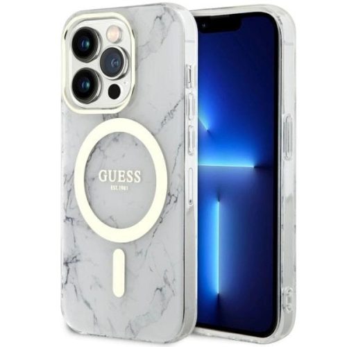 Guess GUHMP14XPCUMAH iPhone 14 Pro Max 6.7" white/white hardcase Marble MagSafe