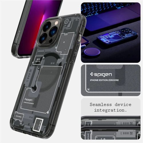 Spigen Ultra Hybrid Mag Case with MagSafe for iPhone 13 Pro - Dark Gray (Zero One Pattern)